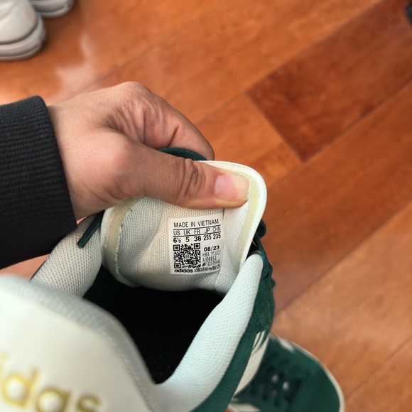 Adidas Men's Forest Green and White Sneakers - Picture 2 of 6